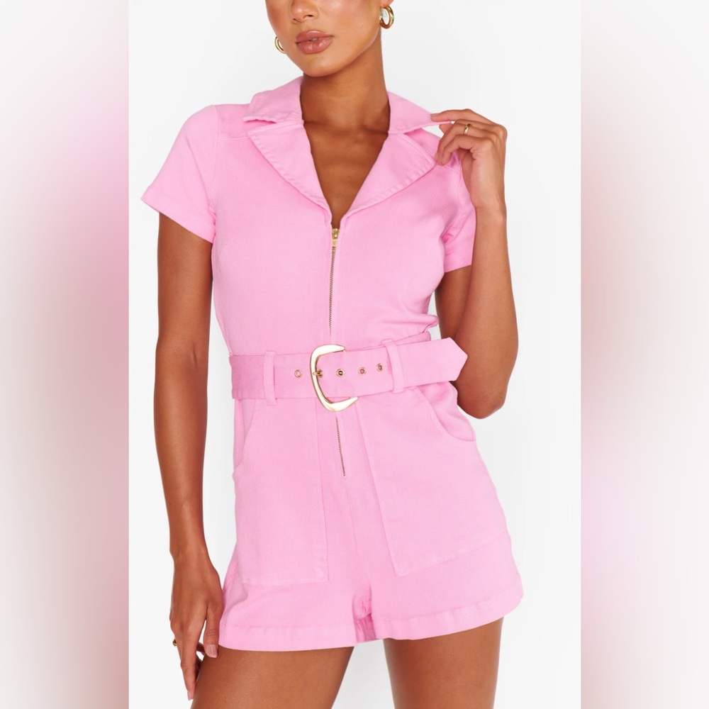 Show Me Your Mumu Outlaw Romper in Pink Bubblegum